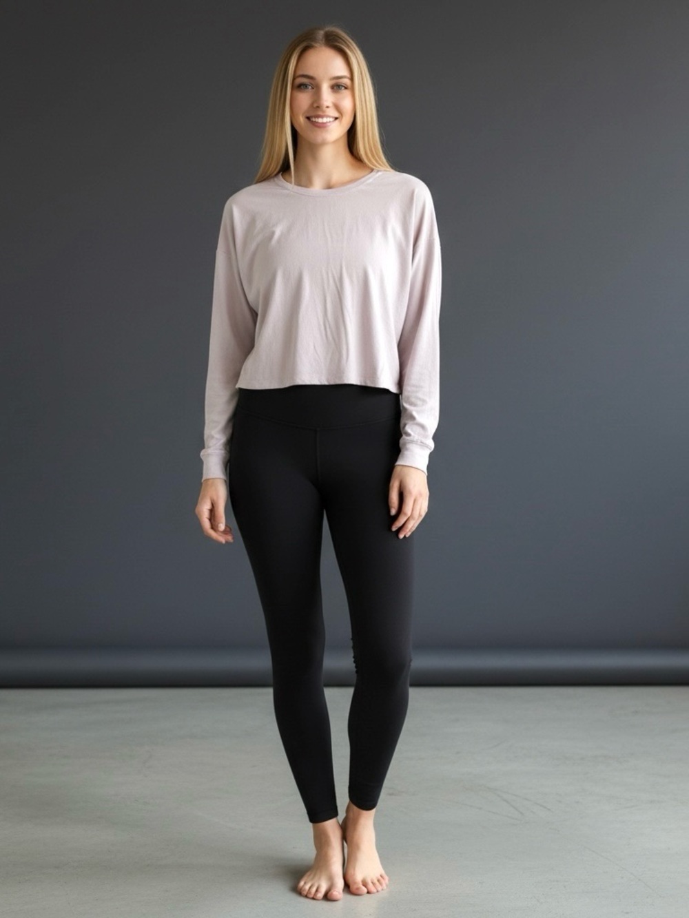 Lululemon Nude Long-Sleeve Cropped Top - Women's, SZ 10
